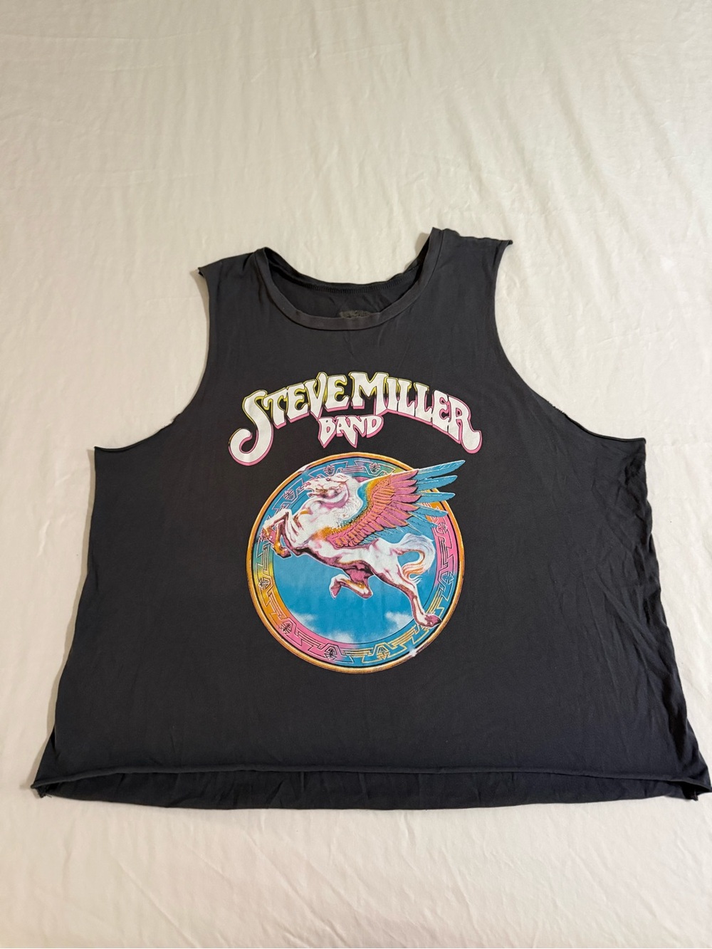 Steve Miller Band GrayGraphic Muscle Tank with Multicolor Pegasus Print
